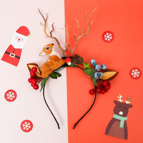 Bandeau Noël cerf & à détail de bois - SHEIN - Modalova