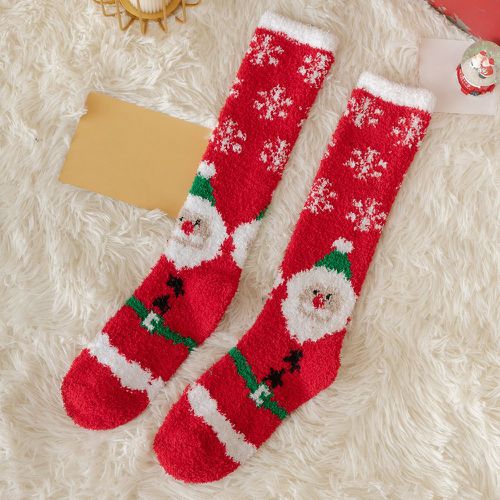 Chaussettes montantes à motif père Noël - SHEIN - Modalova