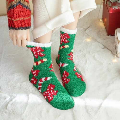 Paires Chaussettes duveteuses à motif père Noël - SHEIN - Modalova