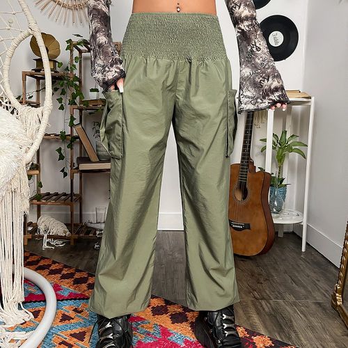 Pantalon froncé taille haute poche - SHEIN - Modalova
