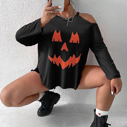 T-shirt à imprimé halloween à épaules dénudées - SHEIN - Modalova