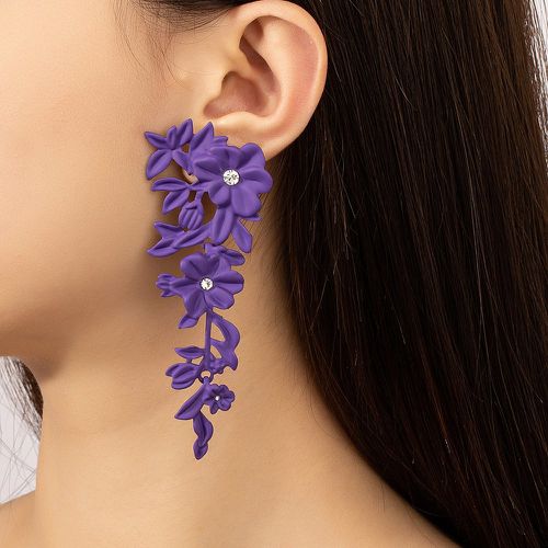 Pendants d'oreilles avec strass fleur - SHEIN - Modalova