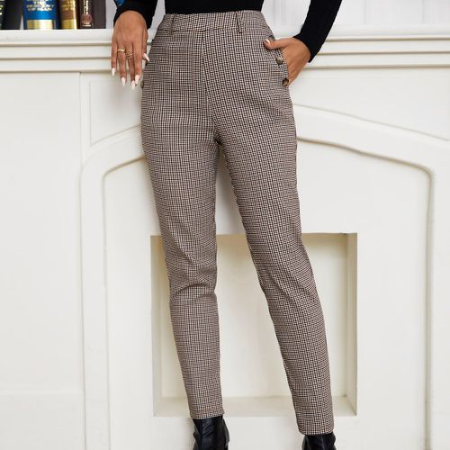 Pantalon tailleur à poche à carreaux - SHEIN - Modalova