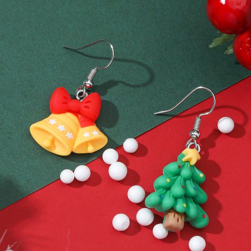 Pendants d'oreilles clochette Noël & à détail d'arbre dépareillé - SHEIN - Modalova