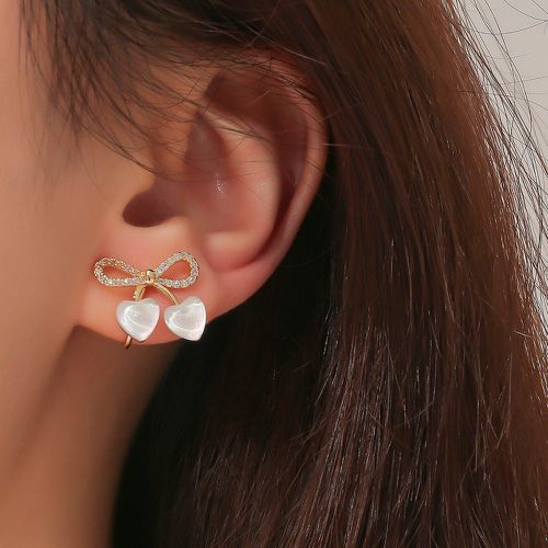 Clips d'oreilles à strass design nœud - SHEIN - Modalova