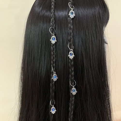 Pièces Anneau pour cheveux mauvais œil à breloque main de Fatma - SHEIN - Modalova