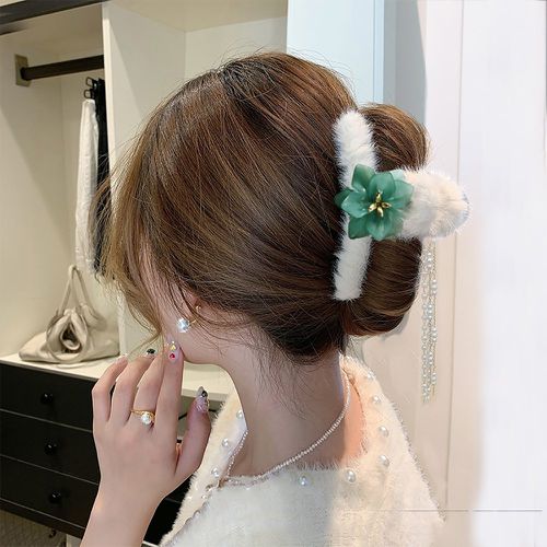 Griffe à cheveux à fleur duveteux - SHEIN - Modalova