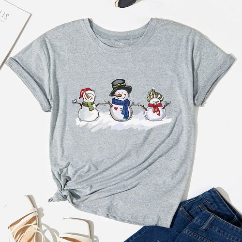 T-shirt à imprimé bonhomme de neige - SHEIN - Modalova