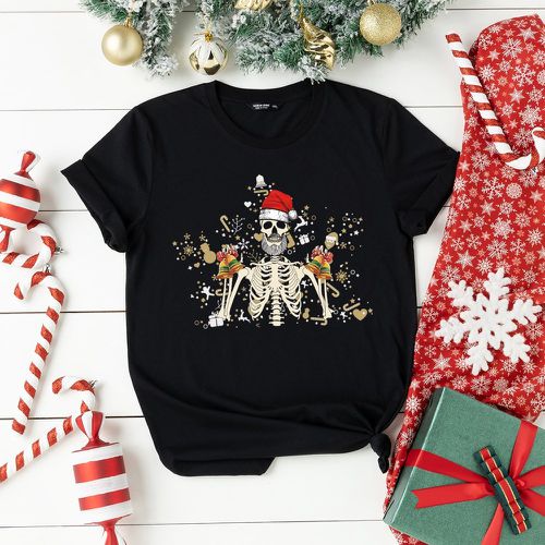 T-shirt Noël à imprimé squelette - SHEIN - Modalova