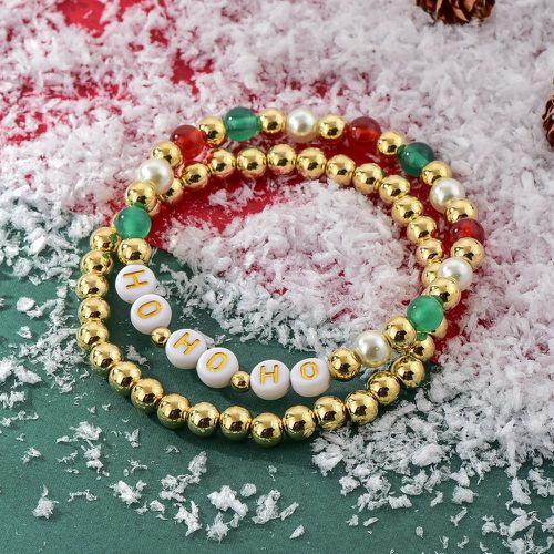 Pièces Bracelet perlé Noël à lettres à fausse perle - SHEIN - Modalova