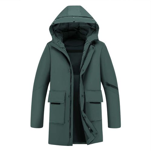 Manteau d'hiver poche à rabat zippé à capuche - SHEIN - Modalova
