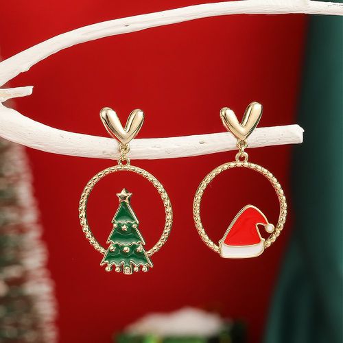 Pendants d'oreilles chapeau de Noël & à détail d'arbre cercle - SHEIN - Modalova