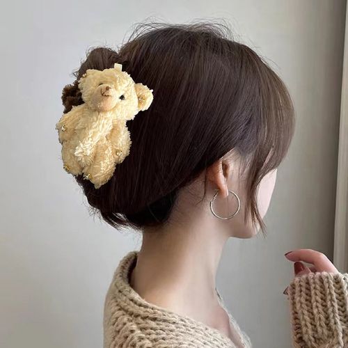 Griffe à cheveux ours & à lettres duveteux - SHEIN - Modalova