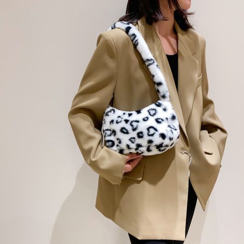 Sac porté épaule mini à motif léopard duveteux - SHEIN - Modalova