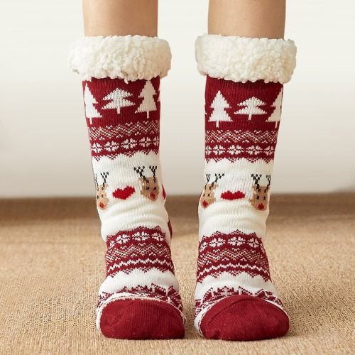 Chaussettes à motif de arbre de Noël & renne - SHEIN - Modalova