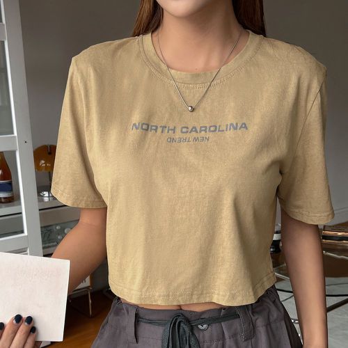 T-shirt court à lettres - SHEIN - Modalova