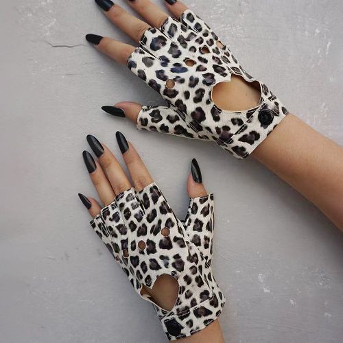 Gants à motif léopard à détail cœur - SHEIN - Modalova