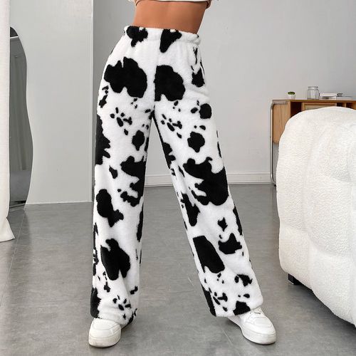 Pantalon taille haute à imprimé vache en imitation peau de mouton - SHEIN - Modalova