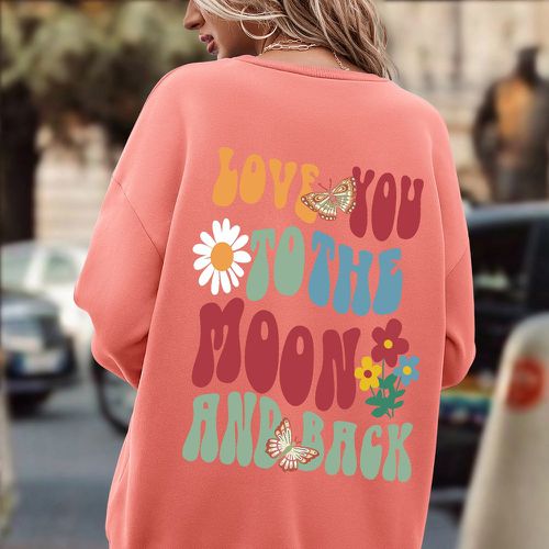Sweat-shirt slogan & à imprimé floral - SHEIN - Modalova