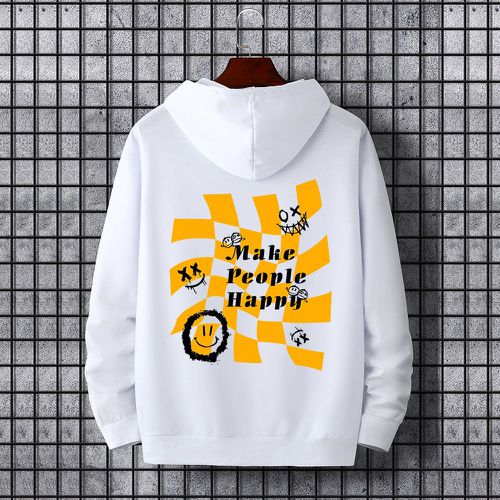 Sweat-shirt à capuche dessin animé et slogan à poche kangourou à cordon - SHEIN - Modalova