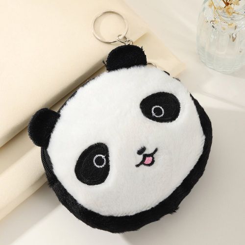 Duveteux panda tête design Porte-monnaie breloque Porte-clés - SHEIN - Modalova
