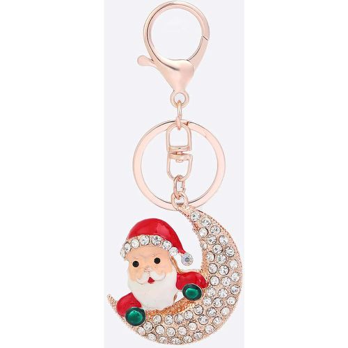 Porte-clés Noël avec strass père Noël & à breloque lune - SHEIN - Modalova