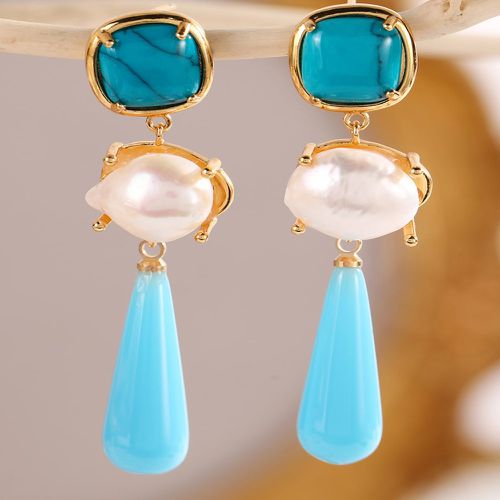 Boucles d'oreilles à design goutte d'eau fausse perle & - SHEIN - Modalova