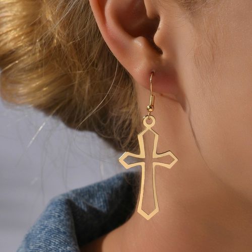 Pendants d'oreilles design croix ajouré - SHEIN - Modalova