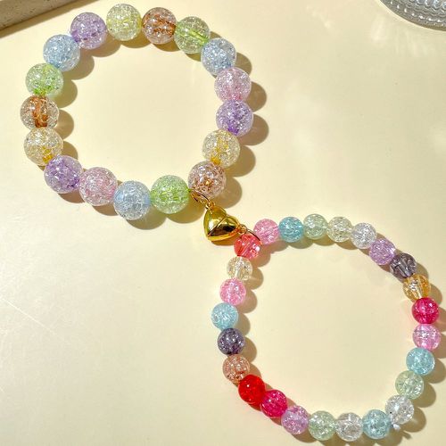 Pièces Bracelet perlé couple de couleur aléatoire magnétique à détail cœur - SHEIN - Modalova