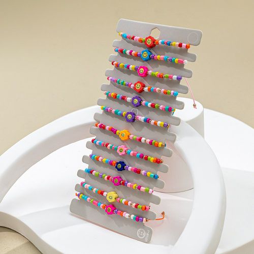 Pièces Bracelet perlé de couleur aléatoire expression à fleur - SHEIN - Modalova