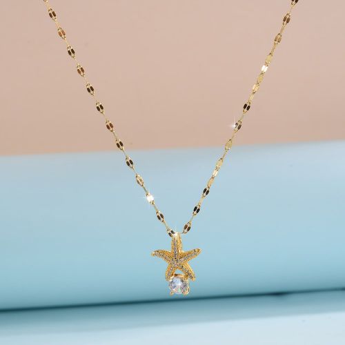 Collier à pendentif avec strass étoile de mer - SHEIN - Modalova