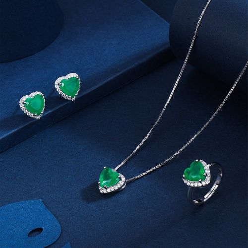 Pièces Set de bijoux zircone cubique à détail cœur - SHEIN - Modalova