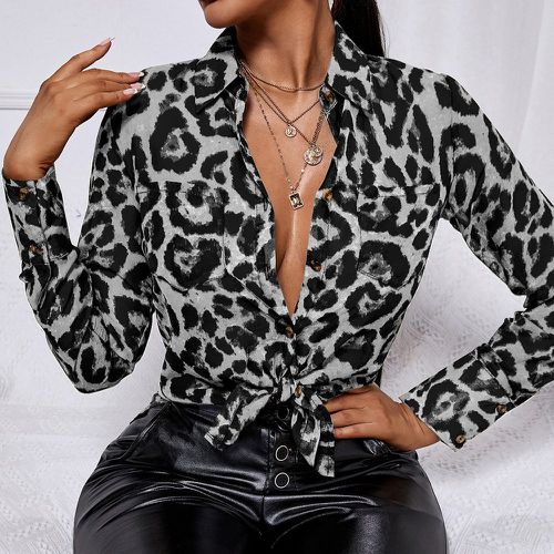 Chemise à léopard à bouton - SHEIN - Modalova