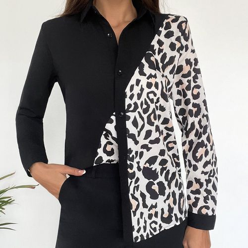 Chemise à léopard à blocs de couleurs - SHEIN - Modalova