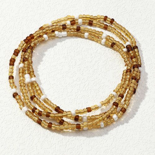 Bracelet de cheville perlé minimaliste multicouche - SHEIN - Modalova