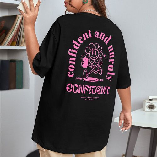 T-shirt à motif slogan et dessin animé - SHEIN - Modalova