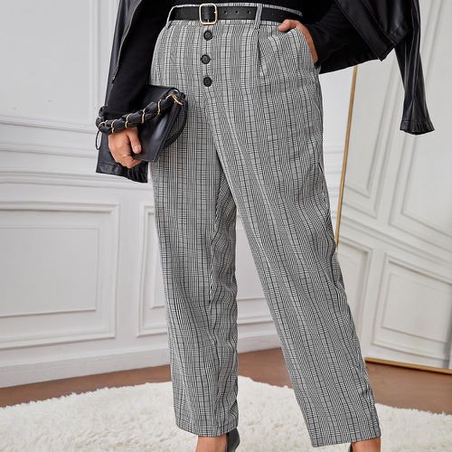 Pantalon à carreaux à poche (sans ceinture) - SHEIN - Modalova