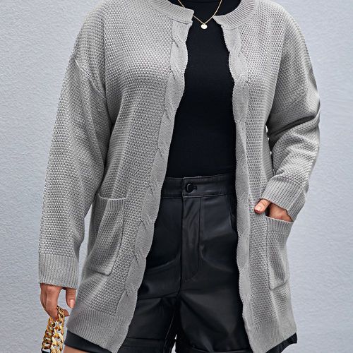 Cardigan en tricot torsadé avec poche - SHEIN - Modalova