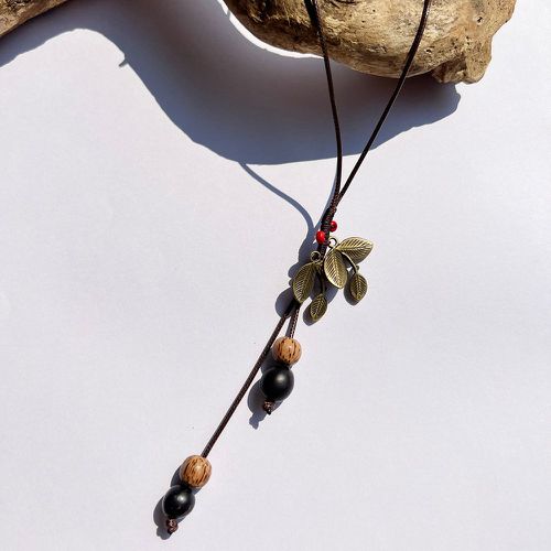 Collier avec pendentif feuille & breloque de perle - SHEIN - Modalova