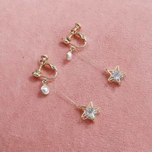 Clips d'oreilles zircone cubique étoile à fausse perle - SHEIN - Modalova