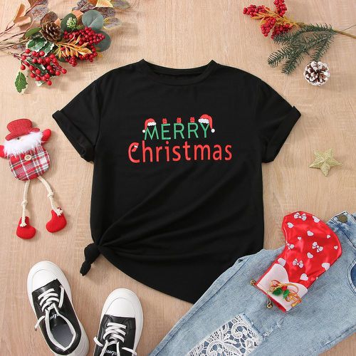 T-shirt Noël à imprimé arbre et lettre - SHEIN - Modalova