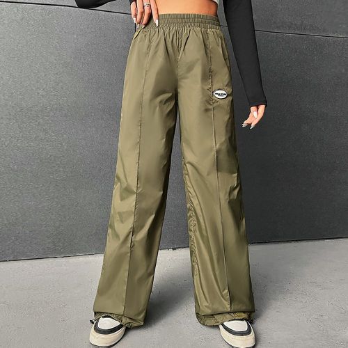 Pantalon ample à applique lettre couture - SHEIN - Modalova