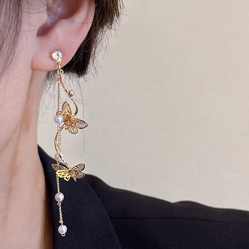 Pendants d'oreilles à papillon à perle - SHEIN - Modalova