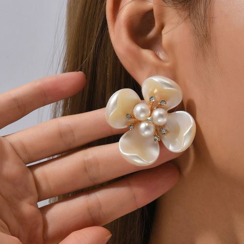 Clous d'oreilles à fausse perle fleur - SHEIN - Modalova