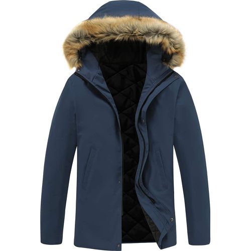 Manteau d'hiver à ourlet duveteux à capuche - SHEIN - Modalova
