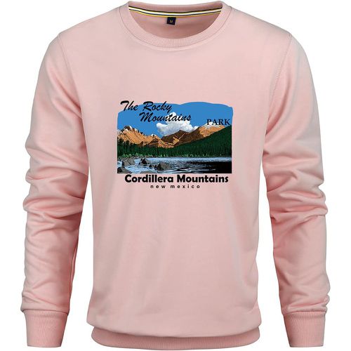 Homme Sweat-shirt slogan et paysage - SHEIN - Modalova
