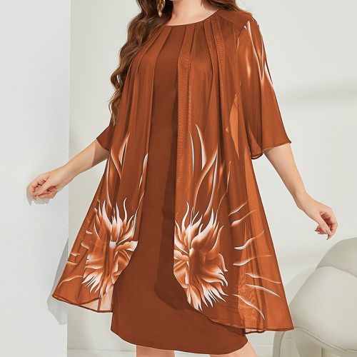 Robe à imprimé floral à plis pliable - SHEIN - Modalova