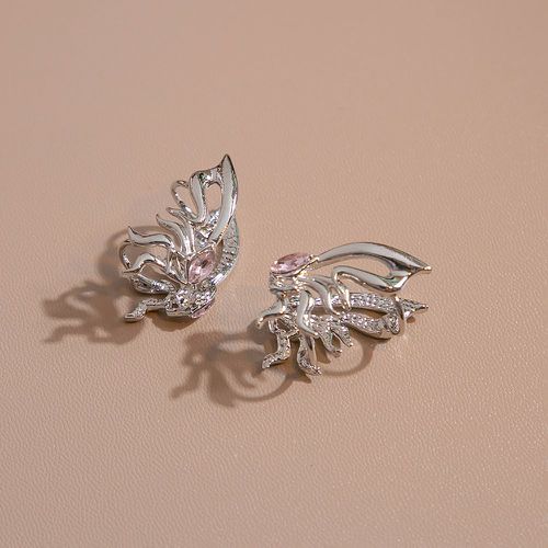 Pièces Clip d'oreille à strass à détail papillon - SHEIN - Modalova