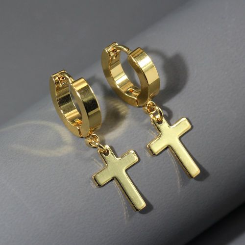 À La Mode Et Populaire À Détail Croix Pendants D'oreilles En Acier Inoxydable Pour Bijou Cadeau Et Pour A Élégant Look - SHEIN - Modalova