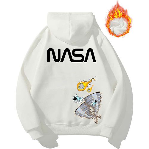 Sweat-shirt à capuche thermique motif astronaute et lettre - SHEIN - Modalova